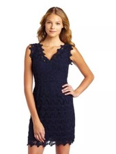 Lilly Pulitzer Reeve Papillon Butterfly Lace Cocktail Dress True Navy