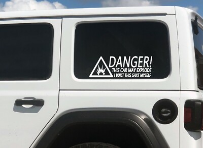 Gefahr dieses Auto kann explodieren Vinyl Aufkleber Sticker 10'' Zoll - Rennen - lustig