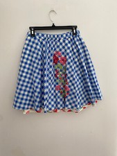 Matilda Jane Women's Dutch Apple Blue Gingham Plaid Skirt sz Small New NWT