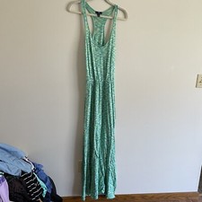 Gap Women SZ S Green/Blue Heather Racerback Tank Top Maxi Dress