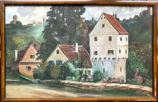 Watercolour on Cardboard Rothenburg Ob Der Tauber Topplerschlösschen Village