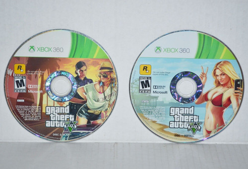 Grand Theft Auto V (Microsoft Xbox 360, 2013) GTA Five Disc 1 & 2 Game MINT🔥