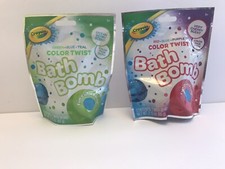 2 Crayola Color Twist Bath Bomb Fizzie for Kids Multiple Colors Color Changing 