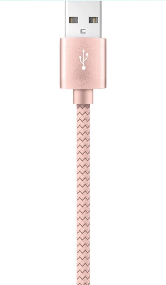 2 pk PowerXcel Rapid Charge Braided USB Charge & Sync Cable, Rose Gold, 10 Ft - Image 4 of 4