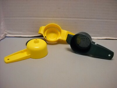 Tupperware Little Funnel Small Strainer Egg Separator Yellow & Green  Lot of 3