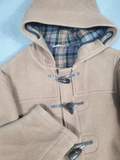 VTG Original Montgomery Duffle Coat Beige Camel Wool Made in England 46 Chest XL