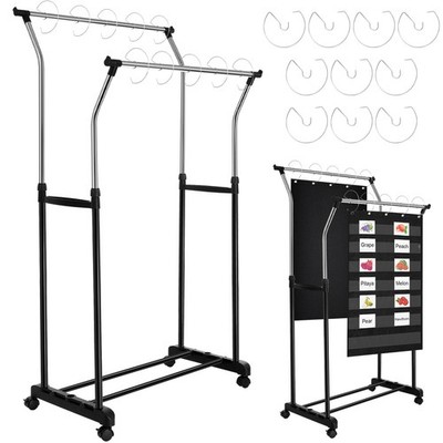 Double Layer Pocket Chart Stand Adjustable to 63 Inch Anchor Chart Holder wit...