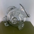 Large Blenko Style Hand Blown Glass Fish Vase Bowl Terrarium Beach House  Decor