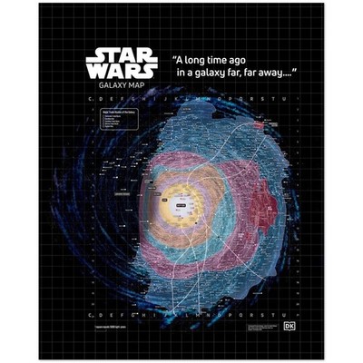Star Wars Galaxy Map Sci Fi Wall Art Poster Reprint