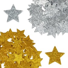 120 Pcs Foam Stickers,Star Stickers, Self-Adhesive, Gold, Silver,1.14 in  Fo...