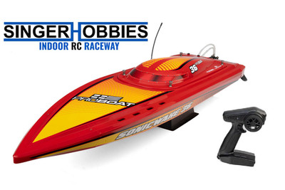 Pro Boat PRB-2171T2 Sonicwake 36'' V3, Self-Righting V-Hull Boat RTR, Red Hull