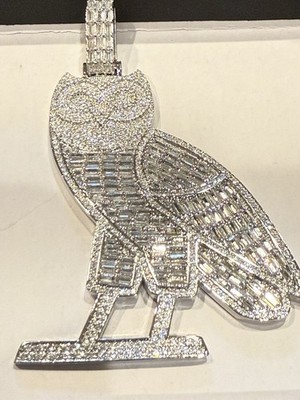 Moissanite OVO Drake Men's Fine Silver Pendant Jewelry Hiphop Iced Out