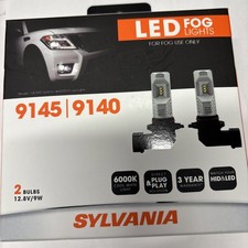 Sylvania Super Bright 9145 9140 H10 6000k White Led Fog Light Bulb - 2 Pack