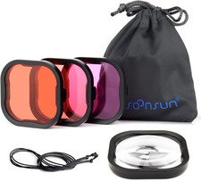 4-Pack Underwater Dive Filters for Gopro Hero 13 12 11 10 9 8 Black Color Corr