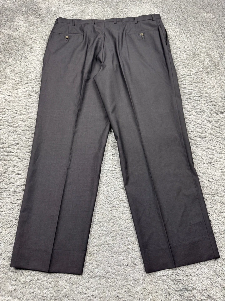 Daniel Cremieux Loro Piana Pants Men 40R 40x30 Brown Wool Pleated Cuffed Slacks - Image 2 of 4