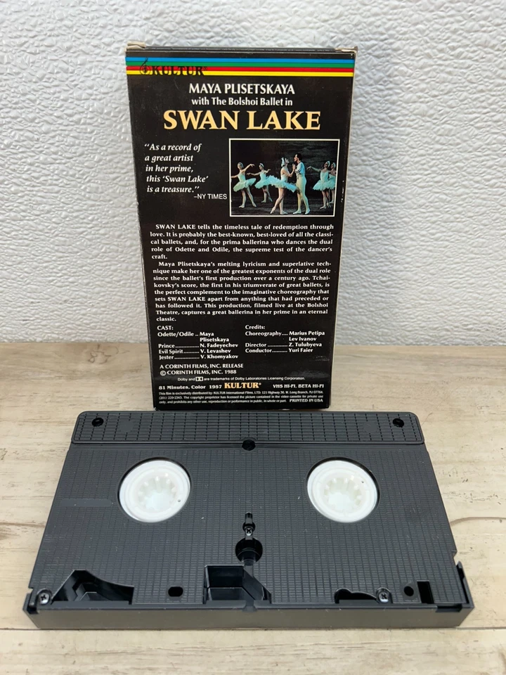 Vtg 1957 Bolshoi Ballet Series Swan Lake VHS With Maya Plistskaya By Kultur - Image 4 of 4