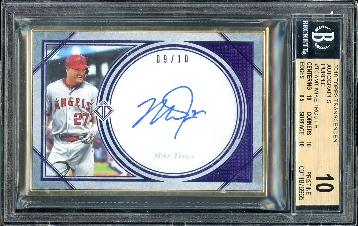 Topps Mike Trout Autographed Baseball Sports Trading Cards for