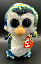  Ty Flippables Color Changing Sequins Plush - PAYTON the Penguin 6" 