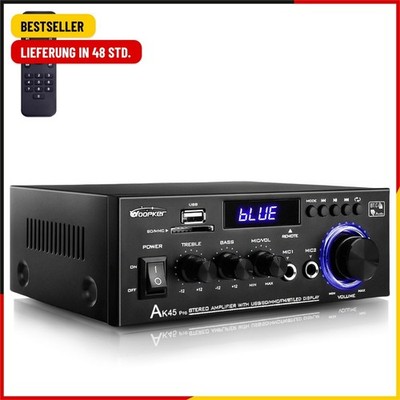 WOOPKER AK45 Pro Verstärker HiFi Stereo 500 Watt, 2 Kanal Mini Audio Receiver mi