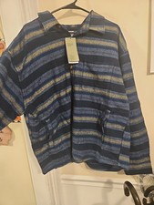 Nwt Goodfellow  Co Heavy Flannel Button Up Shirt/ Jacket W/ Pockets Blue Men XL