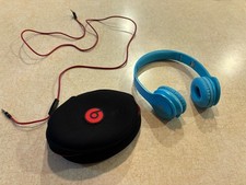 Beats by Dr Dre Solo HD Powder Blue Headphones W/ Wire Case Tested