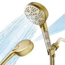 Gold Filtered Shower Head with Handheld, YardMonet 6 Modes Shower H... Fast Ship