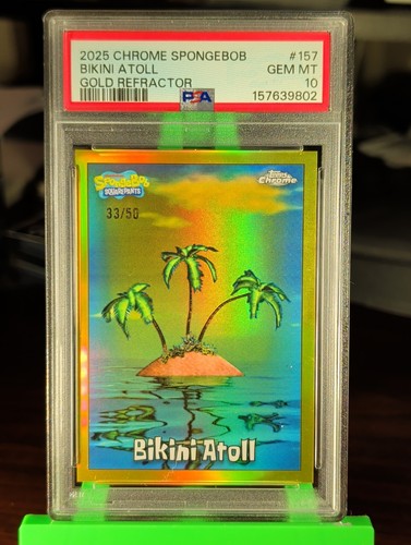 2025 Topps Chrome SpongeBob SquarePants No157 Bikini Atoll Gold Refractor #33/50