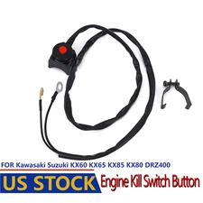 Black Engine Kill Switch Button for Kawasaki Suzuki KX60 KX65 KX85 KX80 DRZ400