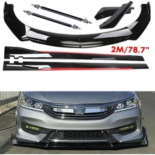 Front Bumper Lip Spoiler Splitter Gloss Black Side Body For Honda Accord Civic