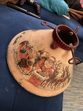 Vintage  1930’s NOMA Galvanized Lithograph Picture Xmas Tree Stand