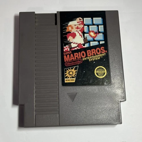 Nes Super Mario Bros.cart,early Print,5 Screw, Round Blk SOQ,Cartridge Vintage