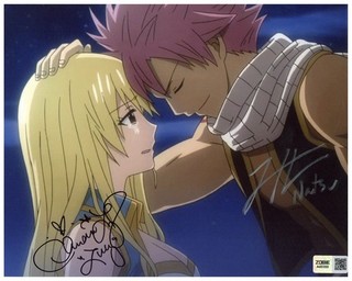 Todd Haberkorn & Cherami Leigh Signed 8x10 Photo Fairy Tail Auto Zobie COA