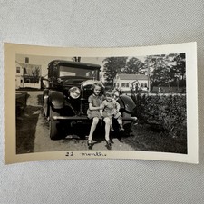 Vintage Car Photo Photograph Print Children with Automobile Snapshot