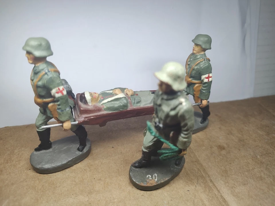 Elastolin German Medic Team & Soldier W/ Water Bucket Lot - Image 2 of 4