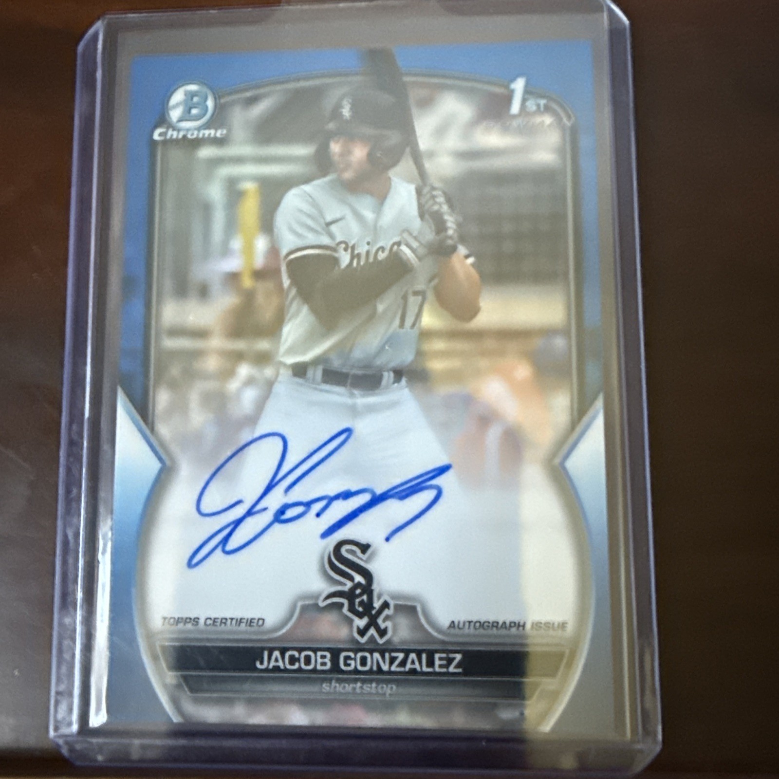 2023 Bowman Chrome Jacob Gonzalez Blue Refractor Auto /150 1st Autograph RC SP