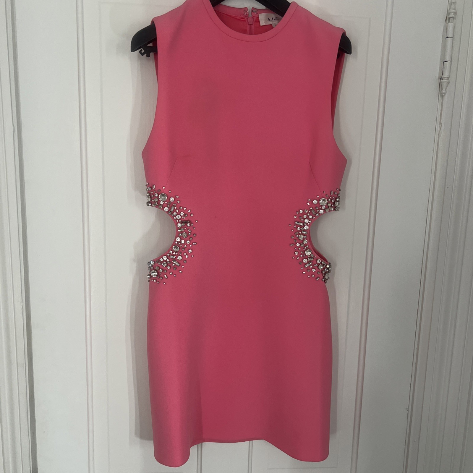 A.L.C. Pink Rhinestone Cutout Mini Dress