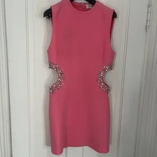 A.L.C. Pink Rhinestone Cutout Mini Dress