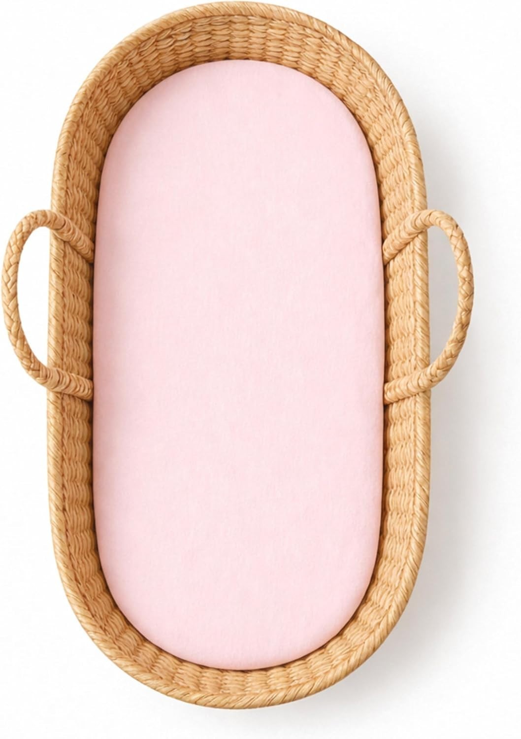 Lenzuolo con angoli in cotone rosa elasticizzato Moses Basket - Perfetto per il comfort del bambino foto 3