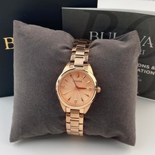 New w/box Bulova Sutton 97P151 Rose Gold Dial Women's Quartz Watch Ladies Watch