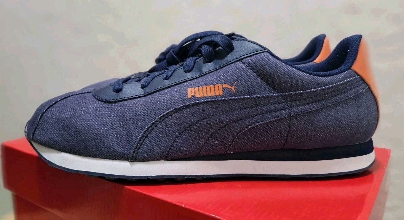 Mens Size 11.5 Peacoat Navy Orange Old School Low Nib