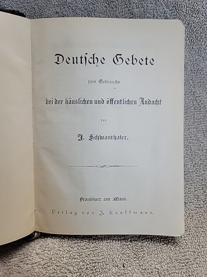 Antique Jewish Prayers Book In German Schwanthaler Verlag Von Kauffmann