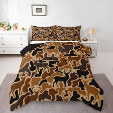 Feelyou Camo Deer Hunting Comforter Set Twin Size Kids Boys Girls Bedding