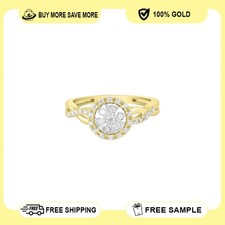 10K Yellow Gold 0.25Ct Round Diamond Ladies Ring