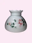Hand Painted Floral Glass Lamp Shade milk glass White Vintage