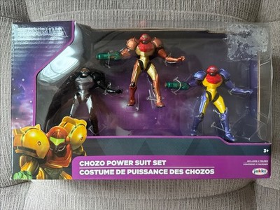 Nintendo Metroid Chozo Power Suit 3 Figure Set Samus Aran Jakks Pacific Figures