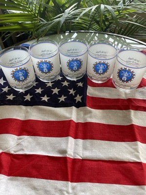 Vintage Libby Frosted Independence Hall Rock Glasses