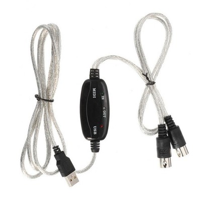 Keyboard to PC Adapter MIDI 5-Pin to USB Music Recording Converter Interface C#