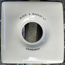 Antique ALDER & MACKAY EDINBURGH Porcelain Reflector for Scottish Copper Lantern