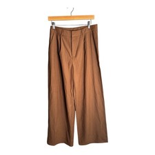 Cider Brown Wide Leg High Rise Pants With Pockets Size Small