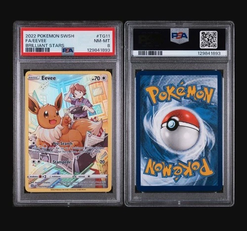 2022 POKEMON SWORD & SHIELD BRILLIANT STARS #TG11 FULL ART/EEVEE PSA 8